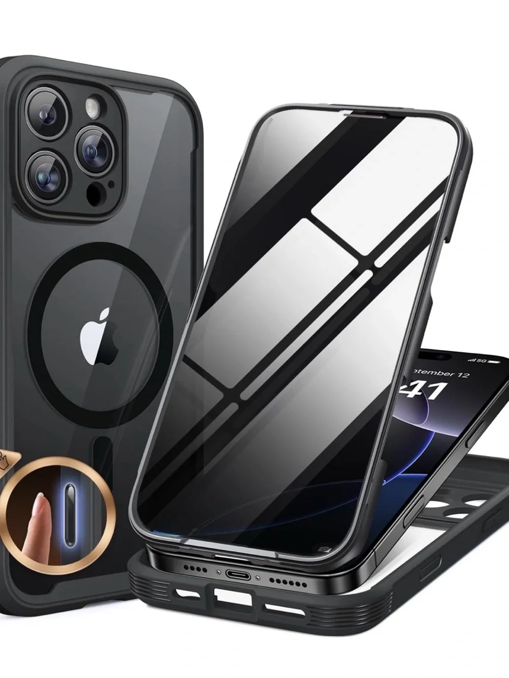 Miracase Magnetic for iPhone 16 Pro Max Case with Privacy Screen Protector